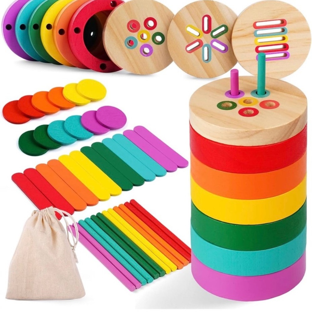 Colorful Wooden Stacking Toy Set